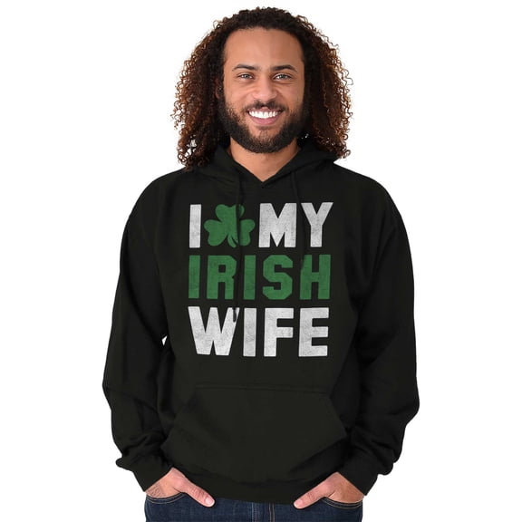 St Patricks Day I Love My Irish Wife Men's Big & Tall Graphic Hoodie Brisco Brands 3X