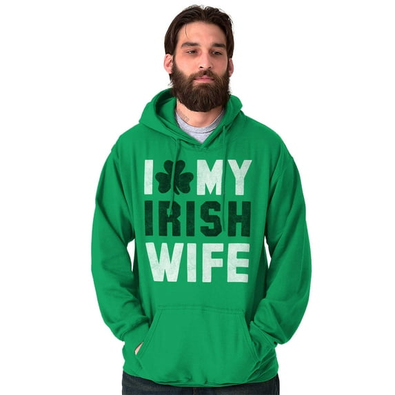 St Patricks Day I Love My Irish Wife Men's Big & Tall Graphic Hoodie Brisco Brands 5X