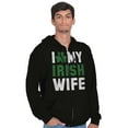 thumbnail image 1 of St Patricks Day I Love My Irish Wife Men's Big & Tall Graphic Zip Up Hoodie Brisco Brands 4X, 1 of 3