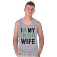 thumbnail image 1 of St Patricks Day I Love My Irish Wife Mens Big & Tall Graphic Tank Top Brisco Brands 3X, 1 of 5