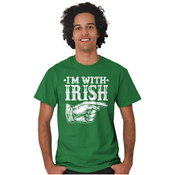 St Patricks Day I'm With Irish Plus Size Crewneck Graphic Tee Shirt Brisco Brands 4X