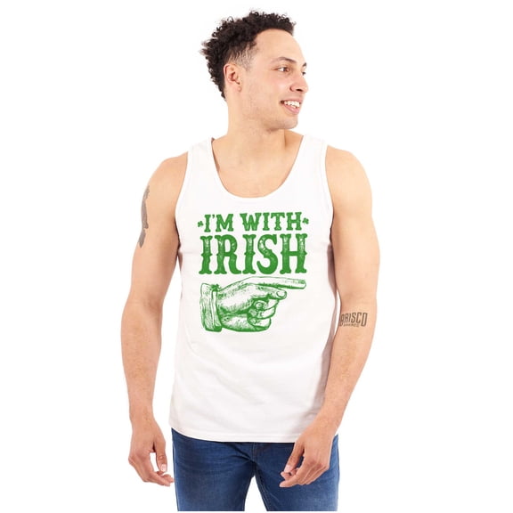 St Patricks Day I'm With Irish Plus Size Graphic Tank Top Brisco Brands 2X