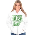 thumbnail image 1 of St Patricks Day I'm With Irish Zip Up Hoodie Men's Women's Brisco Brands X, 1 of 6
