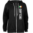 thumbnail image 1 of St Patricks Day Ireland Flag World Cup Womens Full Zip Hoodie, 1 of 1