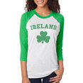 thumbnail image 1 of St. Patricks Day Ireland Shamrock Unisex Raglan T Shirt Irish Green X-LG, 1 of 1