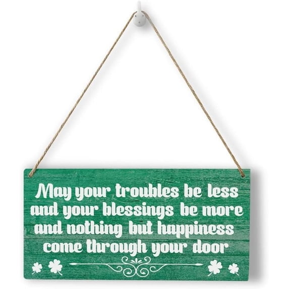Humorous Irish Signs St Patricks Day Irish Blessing Shamrock Wooden Sign, Rustic Farmhouse ...