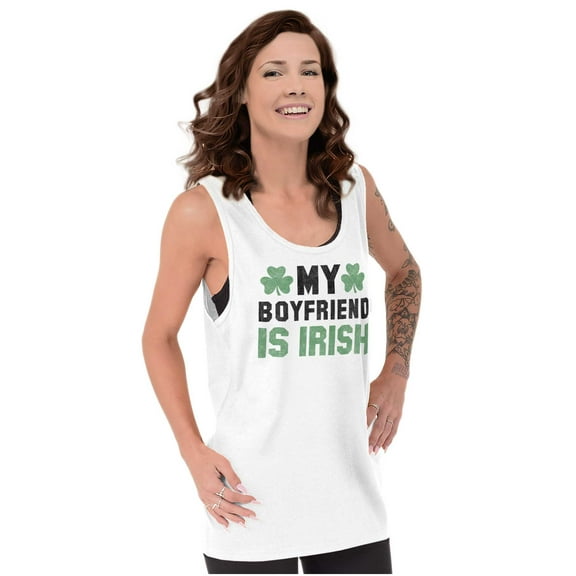 St Patricks Day Irish Boyfriend Tank Top Tee Shirt Women Brisco Brands X