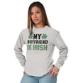 thumbnail image 1 of St Patricks Day Irish Boyfriend Women Plus Size Long Sleeve Graphic Tee Brisco Brands 3X, 1 of 3