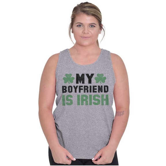 St Patricks Day Irish Boyfriend Womens Plus Size Graphic Tank Top Brisco Brands 3X