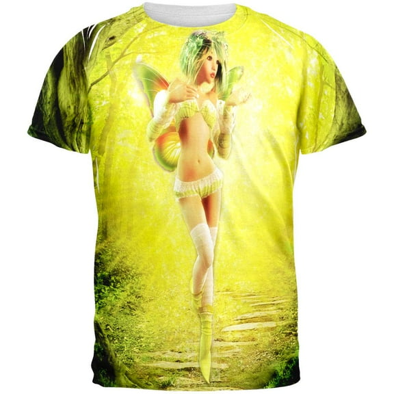 St Patricks Day Irish Fairy All Over Adult T-Shirt - Medium