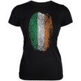 thumbnail image 1 of St. Patricks Day Irish Fingerprint Thumbprint Juniors Soft T Shirt Black SM, 1 of 1