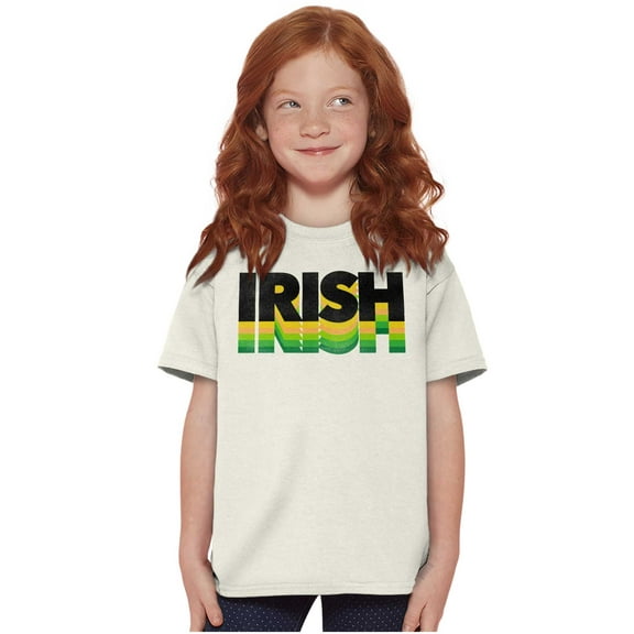 St Patricks Day Irish Green Gradient Crewneck T Shirts Boy Girl Teen Brisco Brands L