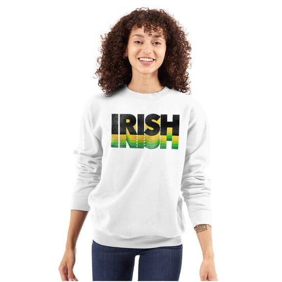 St Patricks Day Irish Green Gradient Sweatshirt for Men or Women Brisco Brands X