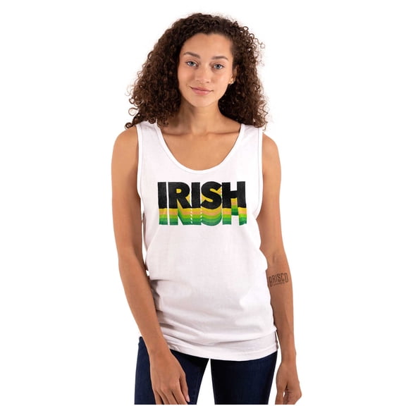 St Patricks Day Irish Green Gradient Tank Top T Shirts Men Women Brisco Brands S