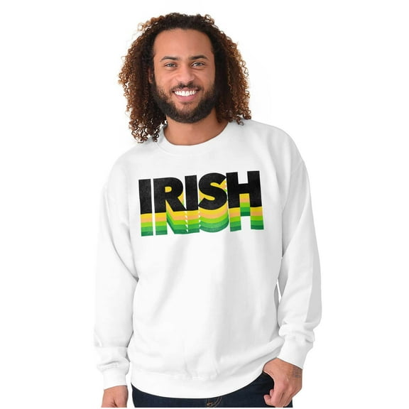 St Patricks Day Irish Green Gradient Unisex Plus Fleece Graphic Sweatshirt Brisco Brands 2X