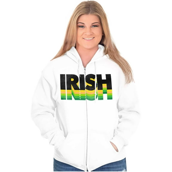 St Patricks Day Irish Green Gradient Zip Up Hoodie Men's Women's Brisco Brands S