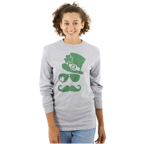 St Patricks Day Irish Leprechaun Long Sleeve TShirt Men Women Brisco Brands L
