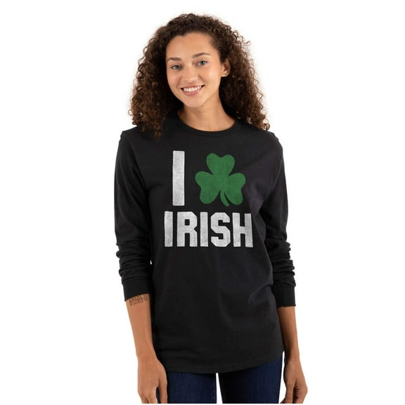 St Patricks Day Irish Pride Shamrock Long Sleeve TShirt Men Women Brisco Brands X