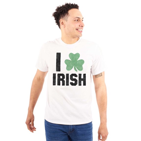 St Patricks Day Irish Pride Shamrock Men's Graphic T Shirt Tees Brisco Brands S