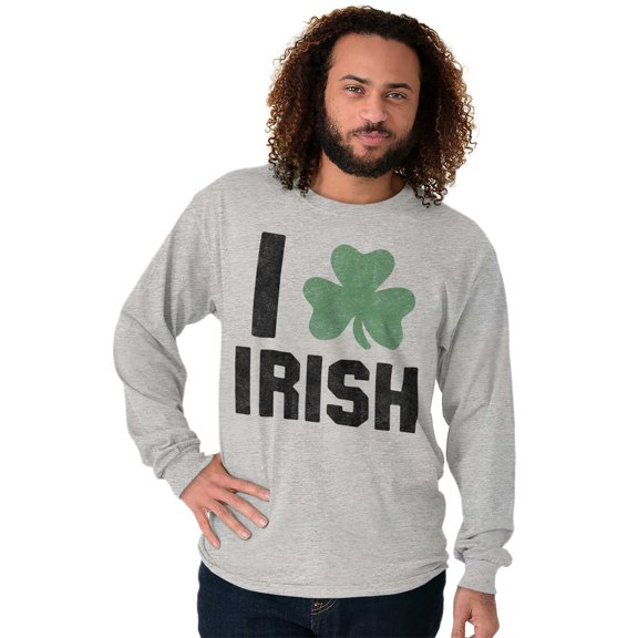 St Patricks Day Irish Pride Shamrock Plus Size Long Sleeve Graphic Tee Shirt Brisco Brands 3X