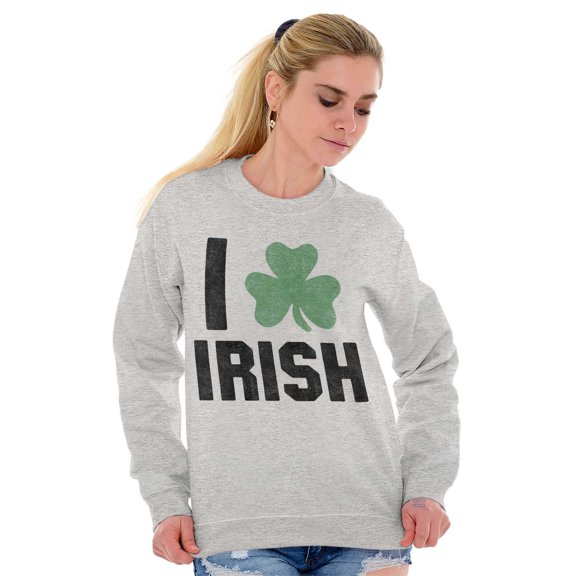 St Patricks Day Irish Pride Shamrock Sweatshirt for Men or Women Brisco Brands L