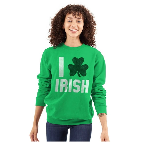 St Patricks Day Irish Pride Shamrock Sweatshirt for Men or Women Brisco Brands S