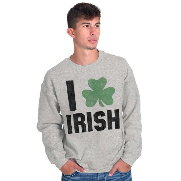 St Patricks Day Irish Pride Shamrock Unisex Plus Fleece Graphic Sweatshirt Brisco Brands 2X
