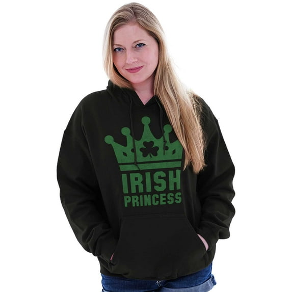 St Patricks Day Irish Princess Hoodie Sweatshirt Women Brisco Brands L