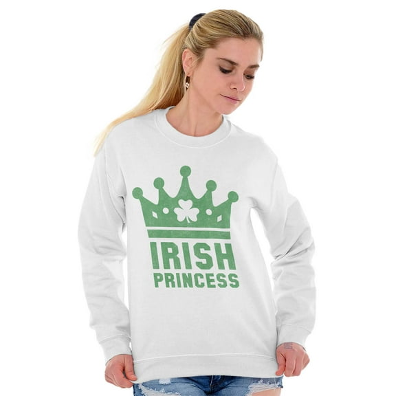 St Patricks Day Irish Princess Women Crewneck Sweatshirt Brisco Brands X