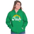 thumbnail image 1 of St Patricks Day Irish Rainbow Clover Zip Hoodie Sweatshirt Women Brisco Brands S, 1 of 5