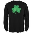 thumbnail image 1 of St. Patricks Day - Jeweled Shamrock Black Adult Long Sleeve T-Shirt - 2X-Large, 1 of 1