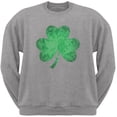 thumbnail image 1 of St. Patricks Day - Jeweled Shamrock Heather Grey Adult Sweatshirt - Small, 1 of 1