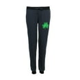 thumbnail image 1 of St. Patricks Day Jeweled Shamrock Juniors Pajama Pants Black MD, 1 of 1