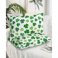 thumbnail image 1 of St Patricks Day King Pillow Cases Set of 2 - Microfiber Bed Throw Pillow Covers, Green Shamrock Spring Watercolor Lucky Leaf Decorative Lumbar Pillow Cover with Envelope Closure for Sofa 20"x36", 1 of 6