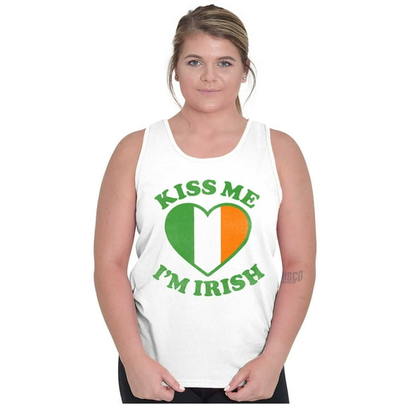 St Patricks Day Kiss Me I'm Irish Womens Plus Size Graphic Tank Top Brisco Brands 3X