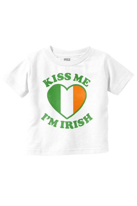 St Patricks Day Kiss Me I'm Irish Youth T Shirt Tee Girls Infant Toddler Brisco Brands 12M