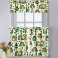thumbnail image 1 of St Patricks Day Kitchen Curtains Valances 3 Piece Set,Spring Shamrock Gnome Sunflowers Rod Pocket Kitchen Tier Curtain Over Sink Window,Cute Farmhouse Cafe Curtains for Holiday Decor 36 Inch, 1 of 7