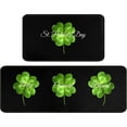thumbnail image 1 of St. Patricks Day Kitchen Rug Set,Irish Shamrock St Patrick Gnomes Pattern Runner Rugs with rubber dot Backing,Throw Rugs Washable for Kitchen Sink,Laundry Room,Standing Desk,Spring Rugs,Green, 1 of 7