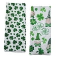 thumbnail image 1 of St Patricks Day Kitchen Towels, Irish Shamrock Green Gnomes Printed Dishcloth 15x25in Absorbent Soft Feel 100% Polyester for Home Bathroom Hand Towel Holiday Party Decor & CUSTOM Storage Carrier, 1 of 8