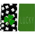 thumbnail image 1 of St Patricks Day Kitchen Towels Set of 2 Lucky Shamrock Dish Towel Tea Towels for Kitchen 16x27 Inch Absorbent Drying Cloth Cooking Baking Cleaning, 1 of 6