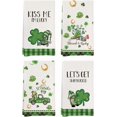 thumbnail image 1 of St Patricks Day Kitchen Towels, St Patricks Shamrock Towels Set of 4, St. Patrick's Day Clover Green Black Plaid Dish Towels Kitchen Collection, for Home Decor Irish Housewarming Gifts, 1 of 3