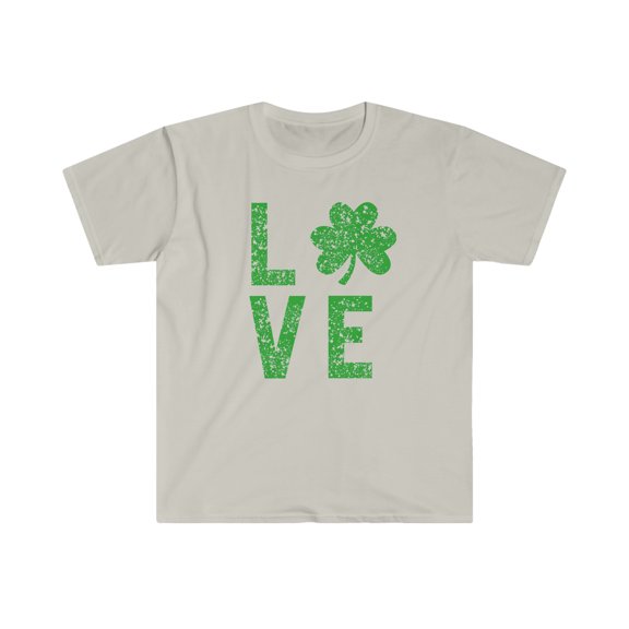 St Patricks Day LOVE TShirt - Green White Shirt - Shirt for Women