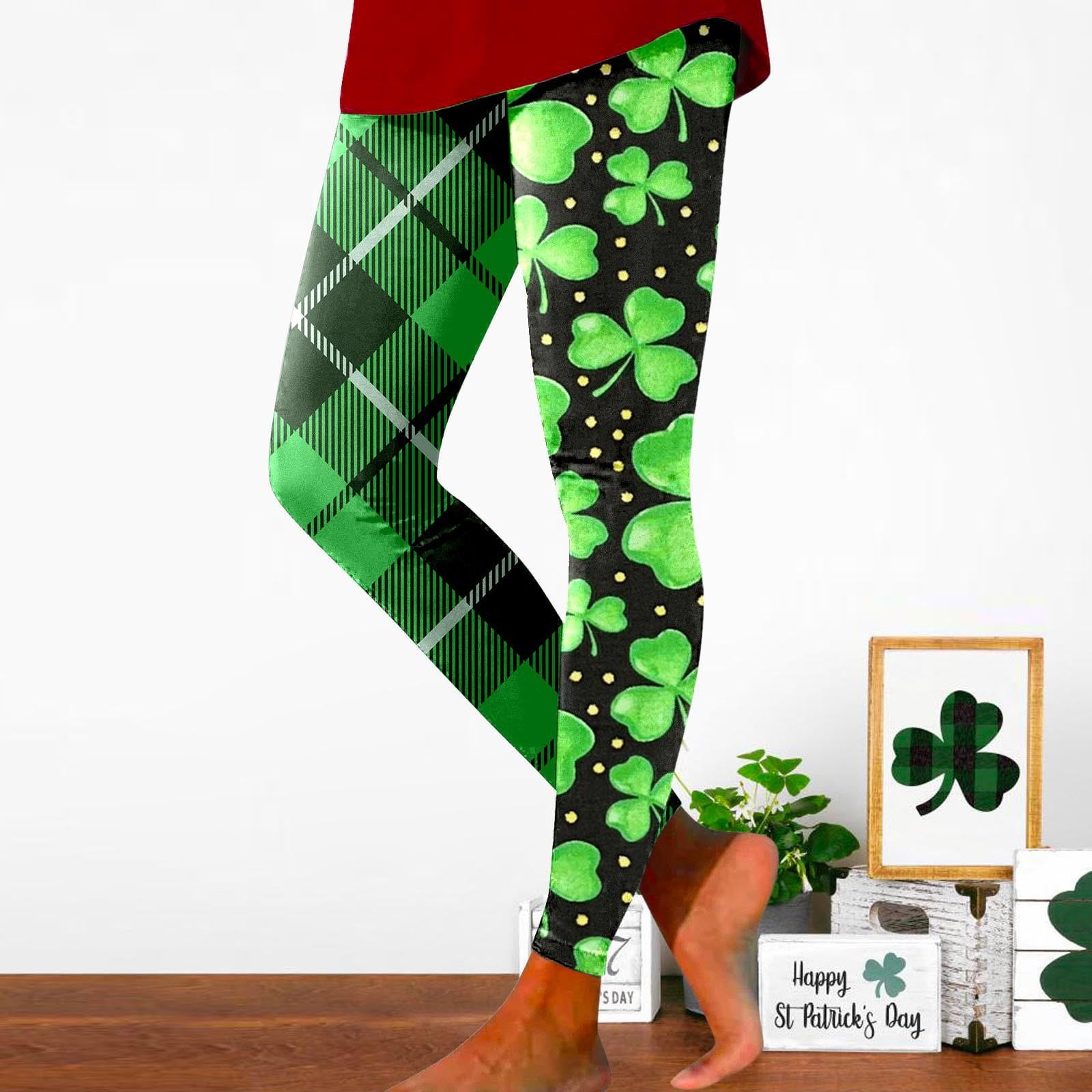 St Patricks Day Leggings for Women 2024 Plus Size High Waisted