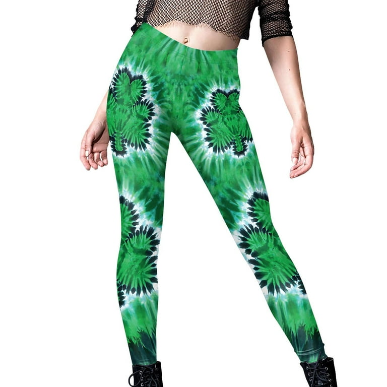 St Patricks Day Leggings for Women 2024 Irish Green Shamrock Print Yoga Pants Athletic High Waisted Elastic Tights Walmart