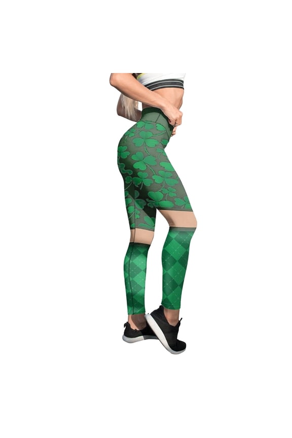 St Patricks Day Leggings for Women Casual Shamrock Leggings Irish Green Pant Soft Tummy Control Workout Yoga Pants