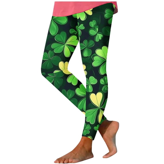 St Patricks Day Leggings for Women Gnome Print Pants High Waisted Yoga Leggings Tapered Ankle Jogger Pants Saint Patricks Day Outfit