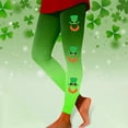 thumbnail image 1 of St Patricks Day Leggings for Women Shamrock Yoga Pants Irish Green Workout Legging High Waisted Tummy Control Clover Tights, 1 of 4