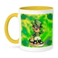 thumbnail image 1 of 3dRose, St. Patricks Day Leprechaun, 11oz Two-Tone Yellow Mug, 1 of 7