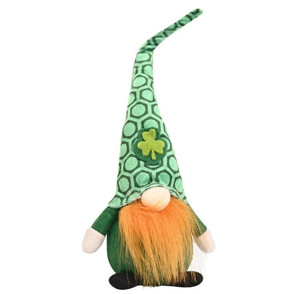St Patricks Day Leprechaun Gnome Doll - Green Hat Shamrock Faceless Ornament, Irish Festival Lucky Home Tabletop Decor, St. Patrick's Day Holiday Gift