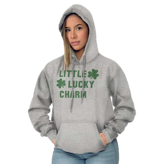 St Patricks Day Little Lucky Charm Hoodie Sweatshirt Women Men Brisco Brands L